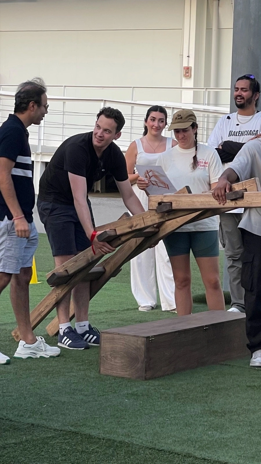Building a bridge.