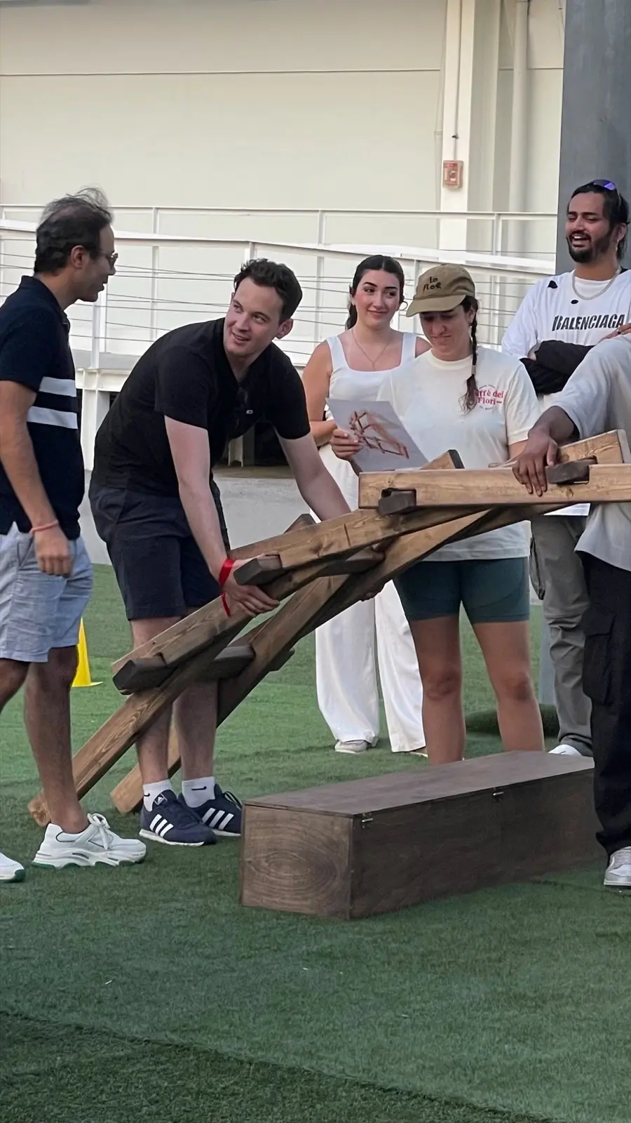 Building a bridge.